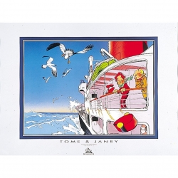 Poster Offset Tome & Janry Spirou and Fantasio in the boat (80x60cm)