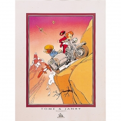 Póster Offset Tome & Janry de Spirou y Fantasio en el sidecar (60x80cm)