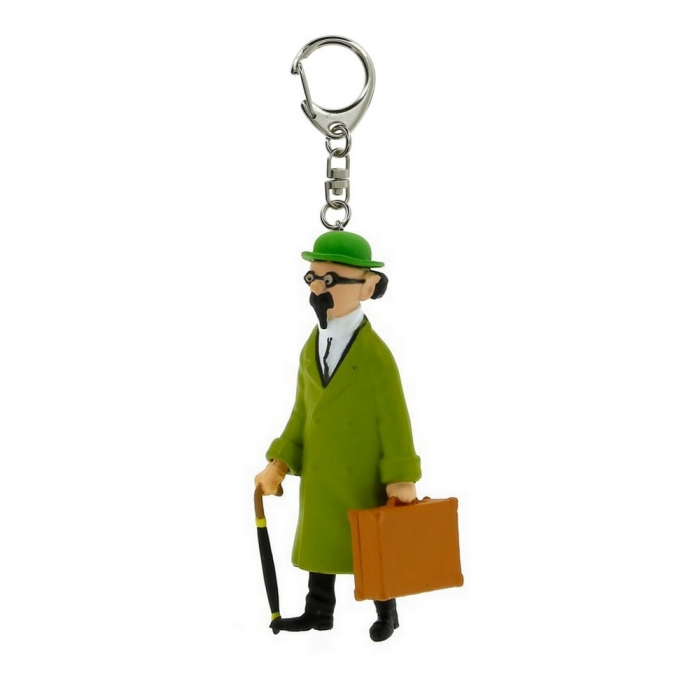 Porte-clés figurine Tintin Tournesol et valise 5,5cm Moulinsart 42449 (2010)