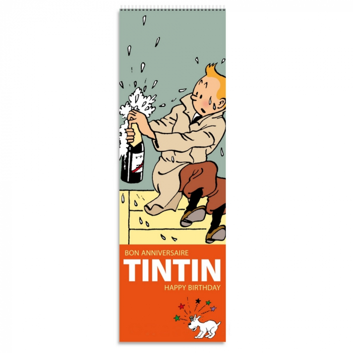 Birthday perpetual calendar Tintin 15x47cm (24333)