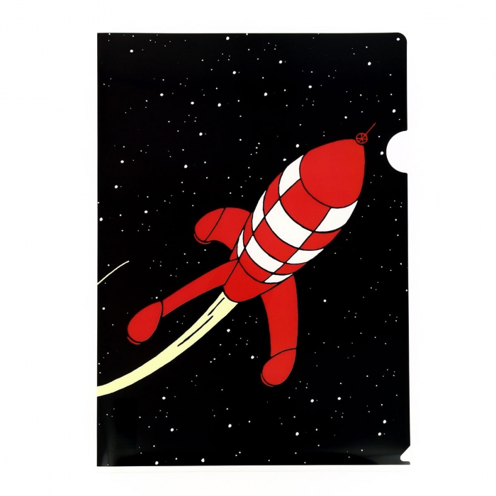 Pochette plastique A4 Les Aventures de Tintin la fusée lunaire rouge (15122)