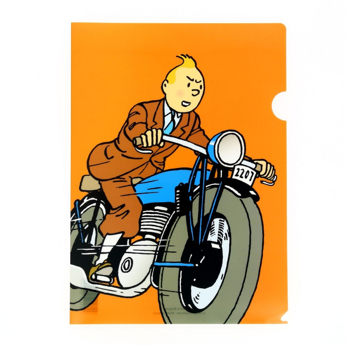 A4 Plastic Folder The Adventures of Tintin on a motorcycle (15113)