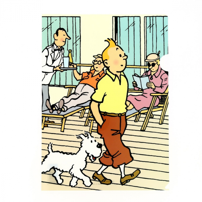 A4 Plastic Folder The Adventures of Tintin and Snowy Walking (15105)