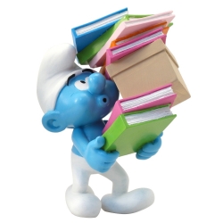 Collectible Figurine Plastoy: The Smurf with a stack of books 00180 (2017)