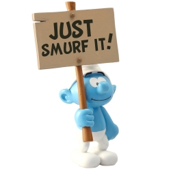 Collectible Figurine Plastoy: The Smurf with sign Just Smurf It! 00179 (2017)