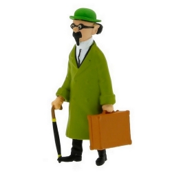 Figurine de collection Tintin Tournesol et valise 8,5cm Moulinsart 42446 (2015)