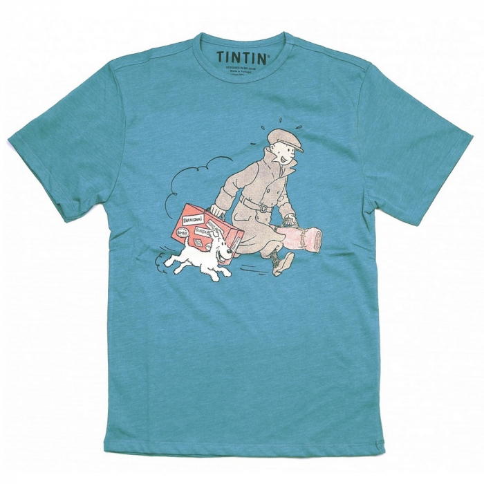 Camiseta Le Petit Vingtième Tintín y Milú ils arrivent !! Azul (2017)