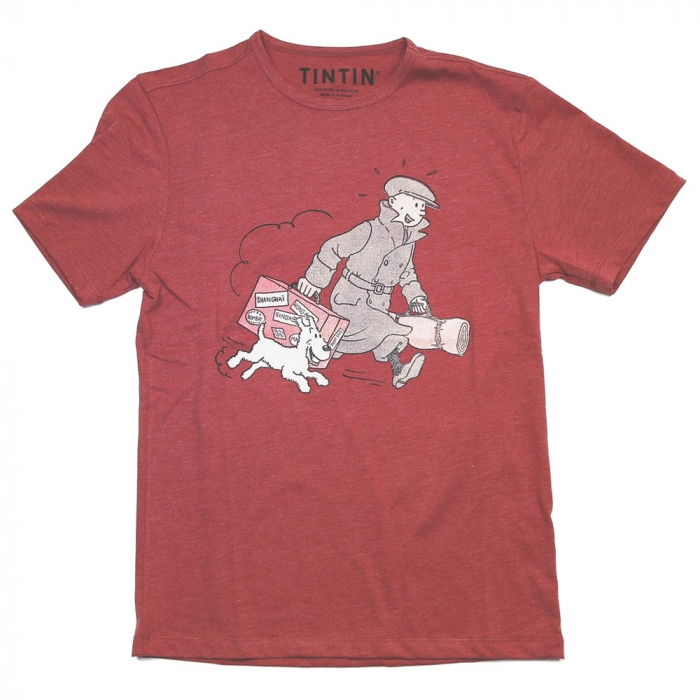 Camiseta Le Petit Vingtième Tintín y Milú ils arrivent !! Rojo (2017)