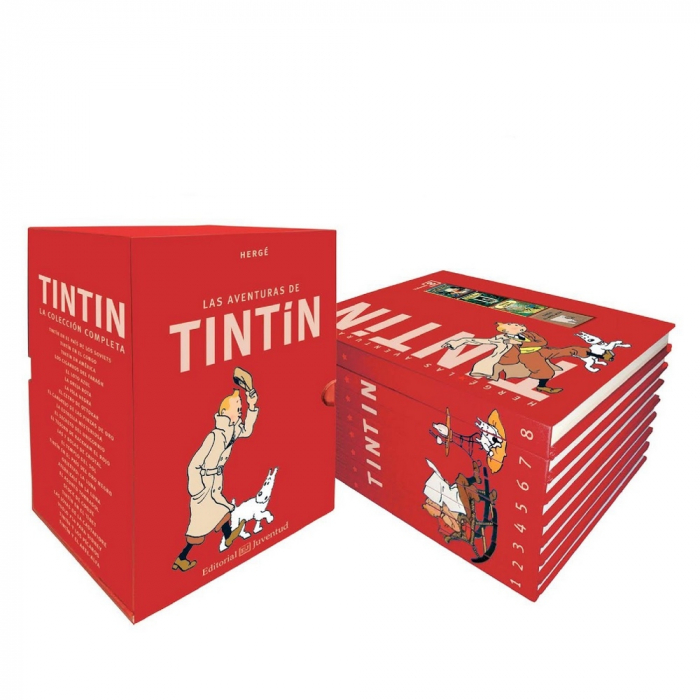 Cofre colección de los álbumes de las aventuras de Tintín 4451-5 (Catalán)