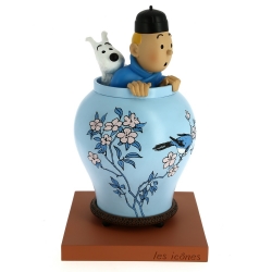 Figura de colección Moulinsart Tintín y Milú en el jarrón chino 46401 (2017)