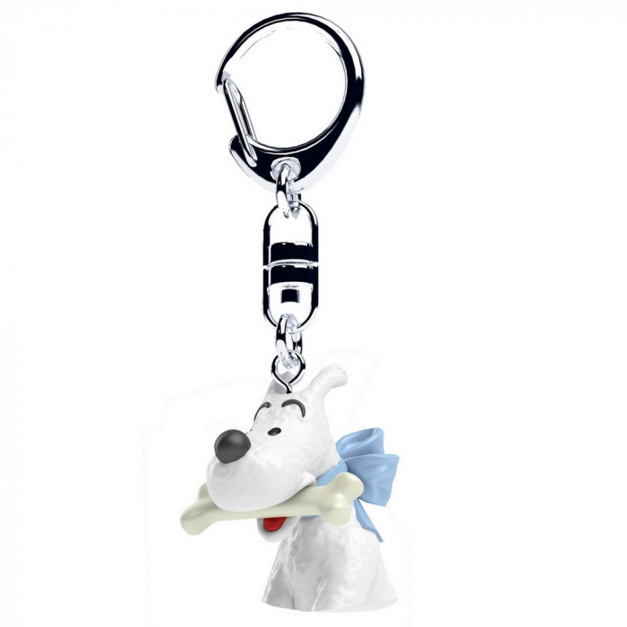 Porte-clés buste de Tintin Milou avec son os Moulinsart 4cm 42316 (2017)