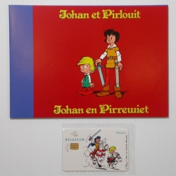 Tarjeta telefónica de colección Belgacom Johan y Pirluit (2002)