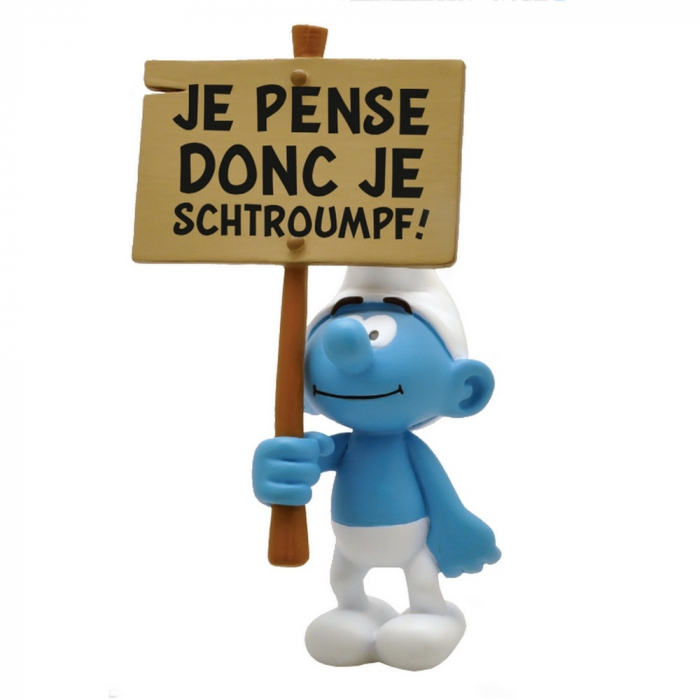 Figura de colección Plastoy: El Pitufo Je pense donc je Schtroumpf! 150 (2018)