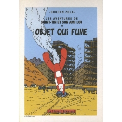Ex-libris Offset Tribute to Tintin Gordon Zola Objet qui fume (21x14,5cm)