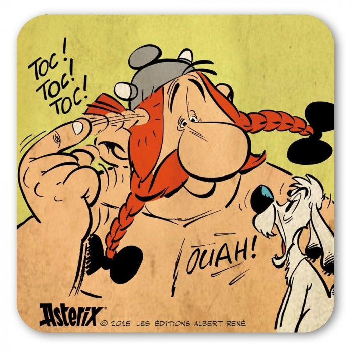 Asterix and Obelix Logoshirt® Coaster 10x10cm (Toc! Toc! Toc!)