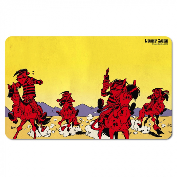 Breakfast Cutting Board Logoshirt® Lucky Luke 23x14cm (The Daltons, Sunset)