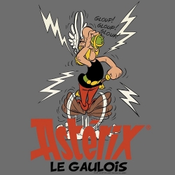T-shirt 100% coton Logoshirt® Astérix buvant la potion magique (Gris)