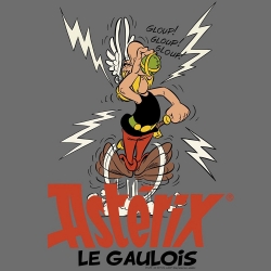 T-shirt 100% cotton Logoshirt® Asterix drinking the magic potion (Grey)