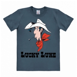 Camiseta 100% algodón Logoshirt® Lucky Luke Portrait (Azul)