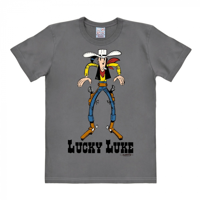 T-shirt 100% coton Logoshirt® Lucky Luke Cowboy (Gris)