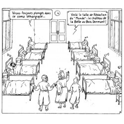 Savard d'après Hergé, Pastiche de Tintin: Objectif Monde (1999)
