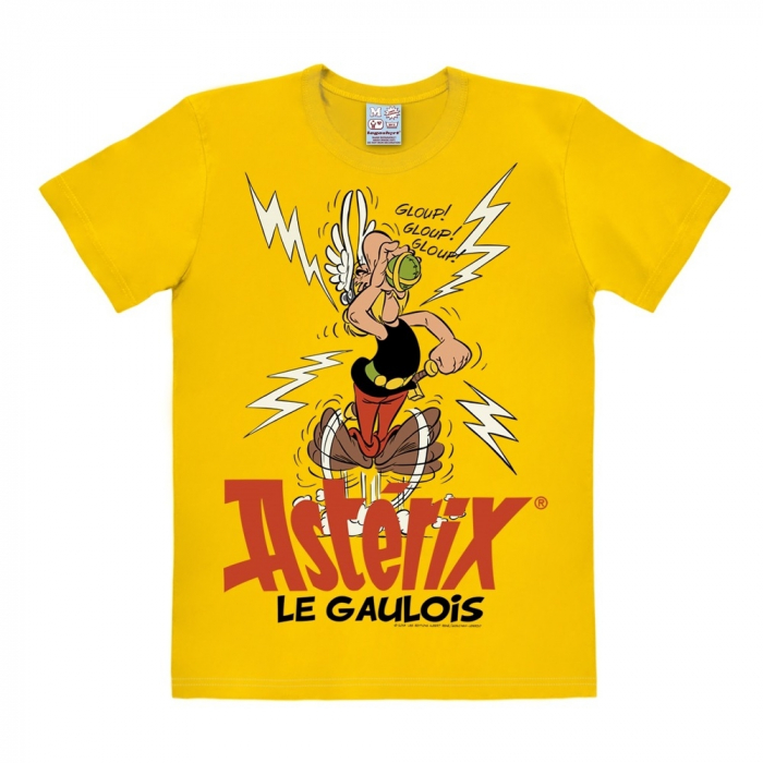 Camiseta 100% algodón Logoshirt® Astérix bebiendo la poción mágica (Amarillo)