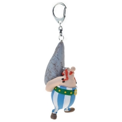 Keychain figure Plastoy Astérix Obélix holding a menhir 60386 (2015)