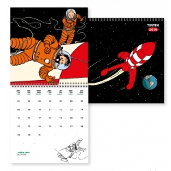 Calendario de pared 2019 Tintín Aterrizaje en la Luna 30x30cm (24398)