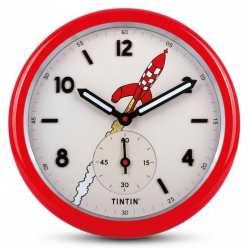 Decorative Tintin Wall Clock - Destination Moon - Silver Steel
