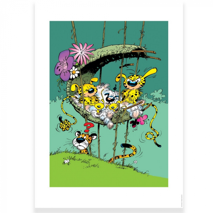 Poster affiche offset Marsupilami Le nid de la famille Marsu, Franquin (50x70cm)