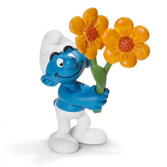 The Smurfs Schleich® Figure - The Smurf with flowers of thanks (20748)