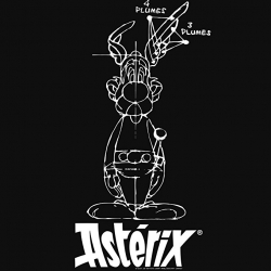 Camiseta 100% algodón Logoshirt® Astérix Sketch (Negro)