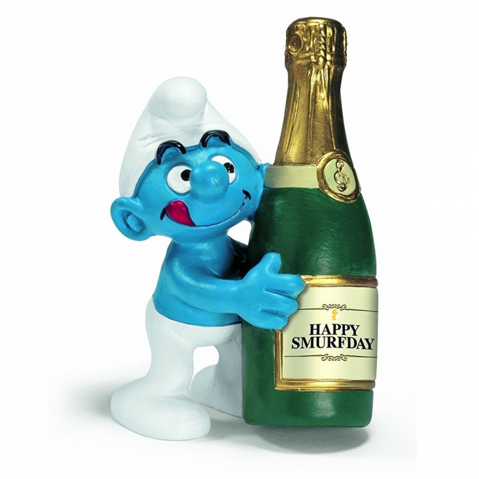 The Smurfs Schleich® Figure - Smurf with a bottle of champagne (20708)