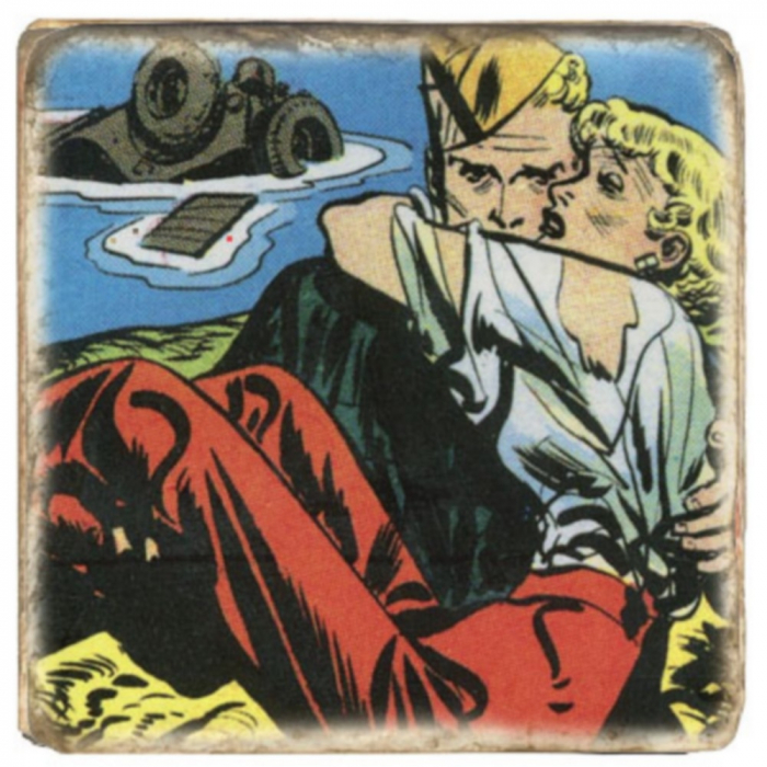 Collectible marble sign Steve Canyon, Milton Caniff In the Arms (20x20cm)