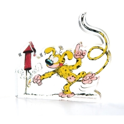 Collectible Acrylic Figurine Art To Print The Marsupilami with his rocket (10cm)