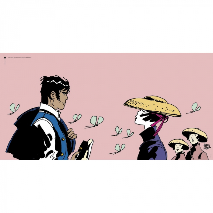 Poster affiche offset Corto Maltese, Corto avec les femmes (100x50cm)