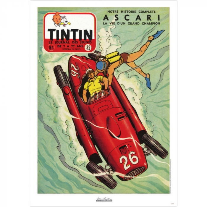 Póster de portada Jean Graton en El Journal de Tintin 1955 Nº32 (50x70cm)