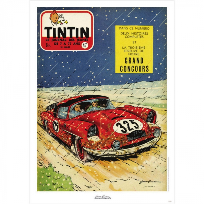 Poster de couverture Jean Graton dans Le Journal de Tintin 1957 Nº47 (50x70cm)