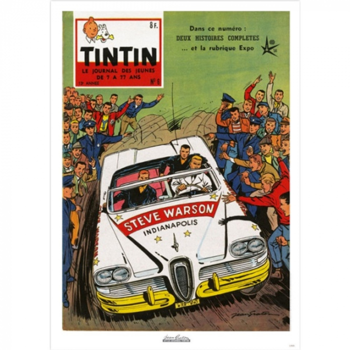 Poster de couverture Jean Graton dans Le Journal de Tintin 1958 Nº06 (50x70cm)