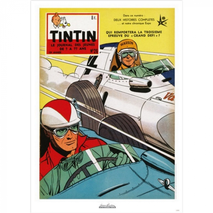Poster de couverture Jean Graton dans Le Journal de Tintin 1958 Nº26 (50x70cm)