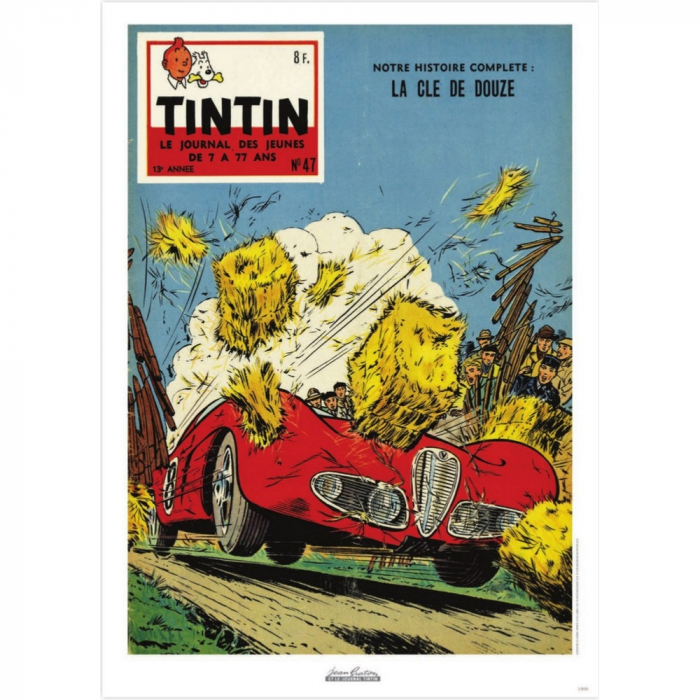 Poster de couverture Jean Graton dans Le Journal de Tintin 1958 Nº47 (50x70cm)