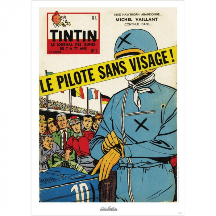Poster de couverture Jean Graton dans Le Journal de Tintin 1959 Nº01 (50x70cm)