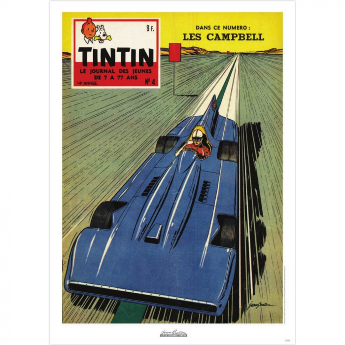 Poster de couverture Jean Graton dans Le Journal de Tintin 1959 Nº04 (50x70cm)