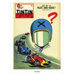Poster de couverture Jean Graton dans Le Journal de Tintin 1959 Nº19 (50x70cm)