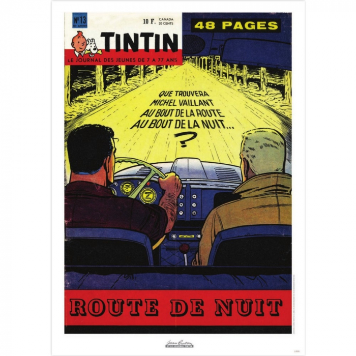 Póster de portada Jean Graton en El Journal de Tintin 1960 Nº13 (50x70cm)