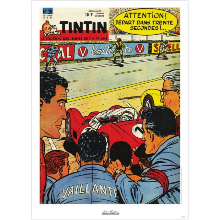 Poster de couverture Jean Graton dans Le Journal de Tintin 1961 Nº20 (50x70cm)