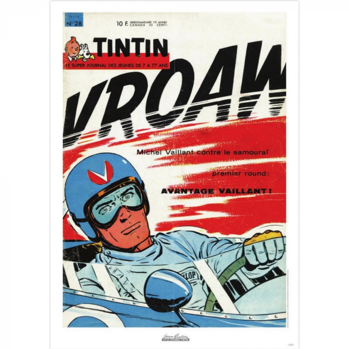Poster de couverture Jean Graton dans Le Journal de Tintin 1964 Nº28 (50x70cm)