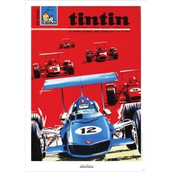 Poster de couverture Jean Graton dans Le Journal de Tintin 1969 Nº02 (50x70cm)