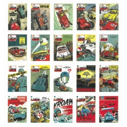 Set de 20 Postales de portada Jean Graton del Journal de Tintin (15x10cm)