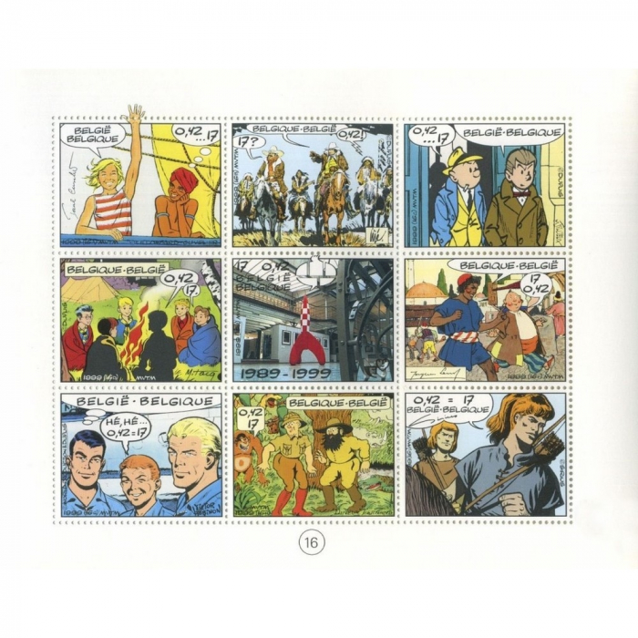 Carné de 9 Sellos B Post CBBD de cómic franco-belga (1999)